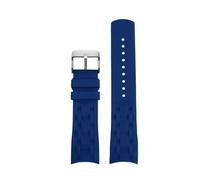 TROGPYXG Compatible With Tissot 1853 Kutu Series Watch Strap T035.407. T035407A Curved Silicone 22mm Men's Bracelet Black Blue Orange Watchband(Blue-silver A)