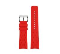 TROGPYXG Compatible With Tissot 1853 Kutu Series Watch Strap T035.407. T035407A Curved Silicone 22mm Men's Bracelet Black Blue Orange Watchband(Red-silver A)