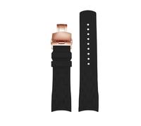 TROGPYXG Compatible With Tissot 1853 Kutu Series Watch Strap T035.407. T035407A Curved Silicone 22mm Men's Bracelet Black Blue Orange Watchband(Black-rose gold B)