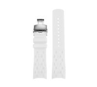 TROGPYXG Compatible With Tissot 1853 Kutu Series Watch Strap T035.407. T035407A Curved Silicone 22mm Men's Bracelet Black Blue Orange Watchband(White-silver B)