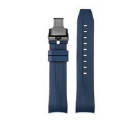 TROGPYXG Compatible With Tissot 1853 T120/T120417A- FKM Rubber Watch Band-Curved End Silicone Strap For Men, Dive-Ready Durable Replacement(Blue black,21mm)
