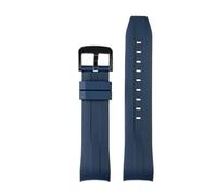 TROGPYXG Compatible With Tissot 1853 T120/T120417A- FKM Rubber Watch Band-Curved End Silicone Strap For Men, Dive-Ready Durable Replacement(Blue black pin,21mm)