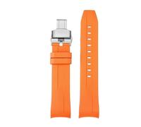 TROGPYXG Compatible With Tissot 1853 T120/T120417A- FKM Rubber Watch Band-Curved End Silicone Strap For Men, Dive-Ready Durable Replacement(Orange silver,21mm)