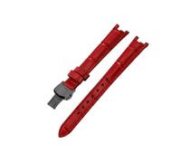 TROGPYXG Compatible With Tissot T094 Flamingo Women's Watch Strap 1853 Concave Interface Style Leather Cowhide Accessory 12mm(Red(ZJ)-BK-B1)