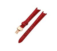 TROGPYXG Compatible With Tissot T094 Flamingo Women's Watch Strap 1853 Concave Interface Style Leather Cowhide Accessory 12mm(Red(ZJ)-RS-B1)