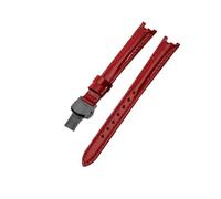 TROGPYXG Compatible With Tissot T094 Flamingo Women's Watch Strap 1853 Concave Interface Style Leather Cowhide Accessory 12mm(Red(LG)-BK-B1)