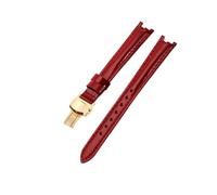 TROGPYXG Compatible With Tissot T094 Flamingo Women's Watch Strap 1853 Concave Interface Style Leather Cowhide Accessory 12mm(Red(LG)-GD-B1)