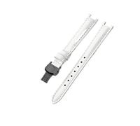 TROGPYXG Compatible With Tissot T094 Flamingo Women's Watch Strap 1853 Concave Interface Style Leather Cowhide Accessory 12mm(White(LG)-BK-B1)