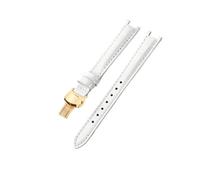 TROGPYXG Compatible With Tissot T094 Flamingo Women's Watch Strap 1853 Concave Interface Style Leather Cowhide Accessory 12mm(White(LG)-GD-B1)