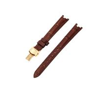 TROGPYXG Compatible With Tissot T094 Flamingo Women's Watch Strap 1853 Concave Interface Style Leather Cowhide Accessory 12mm(Brown(ZJ)-GD-B1)