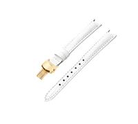 TROGPYXG Compatible With Tissot T094 Flamingo Women's Watch Strap 1853 Concave Interface Style Leather Cowhide Accessory 12mm(White(ZJ)-GD-B1)