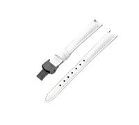 TROGPYXG Compatible With Tissot T094 Flamingo Women's Watch Strap 1853 Concave Interface Style Leather Cowhide Accessory 12mm(White(ZJ)-BK-B1)
