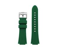 TROGPYXG Convex Silicone Bracelet Watchband Compatible With Casio EDIFICE 5634 EFB-680 EFS-S570YD/YDC/YDB Series Modified Rubber Watch Strap(Green - silver pin,24x12mm)