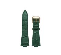 TROGPYXG Convex Watch Band Compatible With Tisso-t PRX Series Watch T137.407 Super Player T137.410 Cowhide Strap Replace The Bracelet 26x12mm(Green D gold)