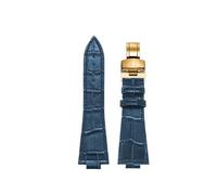 TROGPYXG Convex Watch Band Compatible With Tisso-t PRX Series Watch T137.407 Super Player T137.410 Cowhide Strap Replace The Bracelet 26x12mm(Blue gold)