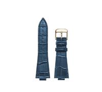 TROGPYXG Convex Watch Band Compatible With Tisso-t PRX Series Watch T137.407 Super Player T137.410 Cowhide Strap Replace The Bracelet 26x12mm(Blue D gold)