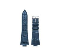TROGPYXG Convex Watch Band Compatible With Tisso-t PRX Series Watch T137.407 Super Player T137.410 Cowhide Strap Replace The Bracelet 26x12mm(Blue D silver)