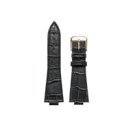 TROGPYXG Convex Watch Band Compatible With Tisso-t PRX Series Watch T137.407 Super Player T137.410 Cowhide Strap Replace The Bracelet 26x12mm(Black D gold)