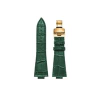 TROGPYXG Convex Watch Band Compatible With Tisso-t PRX Series Watch T137.407 Super Player T137.410 Cowhide Strap Replace The Bracelet 26x12mm(Green gold)