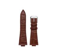TROGPYXG Convex Watch Band Compatible With Tisso-t PRX Series Watch T137.407 Super Player T137.410 Cowhide Strap Replace The Bracelet 26x12mm(Brown D silver)