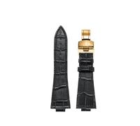 TROGPYXG Convex Watch Band Compatible With Tisso-t PRX Series Watch T137.407 Super Player T137.410 Cowhide Strap Replace The Bracelet 26x12mm(Black gold)