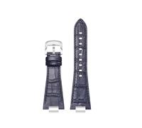 TROGPYXG Cowhide Leather Watchband Compatible With Tissot PRX Stainless Steel Quick Release Adapter Smooth Calfskin 27MM watch Strap Bracelet(A-dark blue)