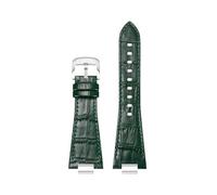 TROGPYXG Cowhide Leather Watchband Compatible With Tissot PRX Stainless Steel Quick Release Adapter Smooth Calfskin 27MM watch Strap Bracelet(A-green)