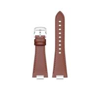 TROGPYXG Cowhide Leather Watchband Compatible With Tissot PRX Stainless Steel Quick Release Adapter Smooth Calfskin 27MM watch Strap Bracelet(B-brown)