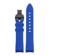 TROGPYXG Curved Silicone Watch Band Compatible With Casio Compatible With Longines Compatible With Issot Compatible With Iwc Rubber Watch Bracelet Diving Wristband 20 21 22mm(Blue black,24mm)