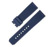 TROGPYXG FluoroRubber Silicone Watch Band Waterproof Replace Compatible With Cartier Strap CALIBRE W7100055/WGCA0010 WSCA0006 Bracelet 23mm 24mm(Blue no clasp,23mm)