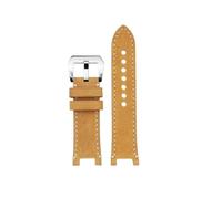 TROGPYXG Lea-ther Strap Bracelet Compatible With Casio Watch GW-9500 Series Outdoor Sports Retro Cowhide Men's Watch Band(Khaki-silver)