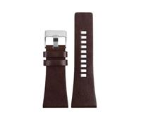 TROGPYXG Lea/ther Wrist Band Compatible With Diesel DZ4519 DZ7408 DZ4280 DZ4343 Watch Strap 22mm 24mm 26mm 28mm 30mm 32mm 34mm Men's Bracelet(Dark brown silver,32mm)