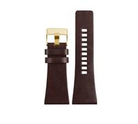 TROGPYXG Lea/ther Wrist Band Compatible With Diesel DZ4519 DZ7408 DZ4280 DZ4343 Watch Strap 22mm 24mm 26mm 28mm 30mm 32mm 34mm Men's Bracelet(Dark brown gold,26mm)