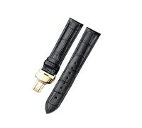 TROGPYXG Leather Strap Compatible With Tissot Le Locle T41 T006 PRC200 Watch Wrist Belt Bracelet 1853 Watchband Men 19MM 20MM 21MM 22MM(Black-gold,22mm)