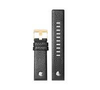 TROGPYXG Leather Watch Strap Compatible With Diesel DZ4323/1657/4318 Litchi Pattern Needle Pattern Watchband Men 22 24 26 28 30 Mm(A-Black-Gold,26mm)