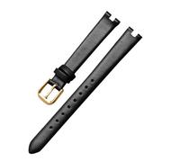 TROGPYXG Leather Watch Strap Compatible With Tissot 1853 Notch Strap Flamenco Series T003 Belt Women's T009a Watchband 8mm 10 Mm12mm(Black-gold,10mm-3mm)