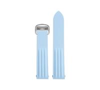 TROGPYXG Men's Fkm Rubber Watchband Compatible With Cartier Roadster Series Men Fluororubber Watch Strap Quick-release Folding Buckle Bracelet(Sky blue-silver)