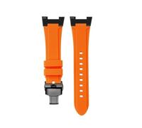 TROGPYXG Modified Silicone Strap Compatible With Casio PROTREK Series Mountaineering PRW-7000 PRW-7000FC Rubber Watch Strap Wristband(Orange black)