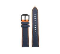 TROGPYXG Nylon silicone rubber bottom watch strap waterproof black blue red orange watchband Compatible With Omega Compatible With Tudor(Blue orange-B pin,20mm)