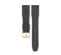 TROGPYXG Nylon Watch Strap Compatible With IWC Portuguese Series Breathable Comfort Compatible With Men's And Women's Watch Band Bracelet(Black-Blue-Gold,21mm)