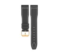 TROGPYXG Nylon Watch Strap Compatible With IWC Portuguese Series Breathable Comfort Compatible With Men's And Women's Watch Band Bracelet(Black-White-Gold,20mm)