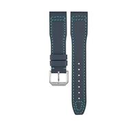 TROGPYXG Nylon Watch Strap Compatible With IWC Portuguese Series Breathable Comfort Compatible With Men's And Women's Watch Band Bracelet(Blue-Green-Silver,22mm)