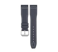 TROGPYXG Nylon Watch Strap Compatible With IWC Portuguese Series Breathable Comfort Compatible With Men's And Women's Watch Band Bracelet(Blue-White-Silver,20mm)