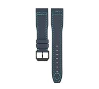 TROGPYXG Nylon Watch Strap Compatible With IWC Portuguese Series Breathable Comfort Compatible With Men's And Women's Watch Band Bracelet(Blue-Green-Black,21mm)