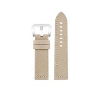 TROGPYXG Nylon Watch Strap Compatible With Panerai Compatible With Casio Compatible With Rolex Universal Flat Interface Waterproof Watchband(Beige-silver,24mm)