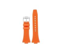 TROGPYXG Quick Release Rubber Bracelet Compatible With Tissot Men's WatchBand Super Player T137.407 .410 Waterproof Silicone Watch Strap(Orange-steel)