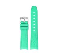 TROGPYXG Replacement 20mm Curved No Gap Silicone Strap Compatible With Omega X Swatch Moonswatch Speedmaster Men Women Watch Band(Green green line)