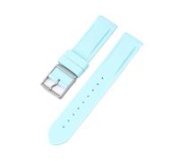 TROGPYXG Replacement 20mm Curved Silicone Strap Compatible With Omega X Swatch Moonswatch Planet Series Style Watch Band(Lake Blue)