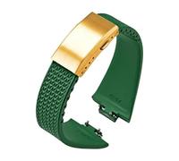 TROGPYXG Replacement FKM Rubber Strap Compatible With Tissot PRX 35mm/40mm 11-12mm Folding Clasp Sport Waterproof Quick Release Band (Green Gold,NO Black)