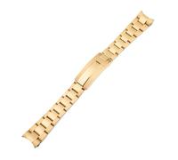 TROGPYXG Replacement Solid Stainless Steel Band Compatible With Rolex Submariner Green Black Water Ghost 20mm Men's Watch Strap(Gold)